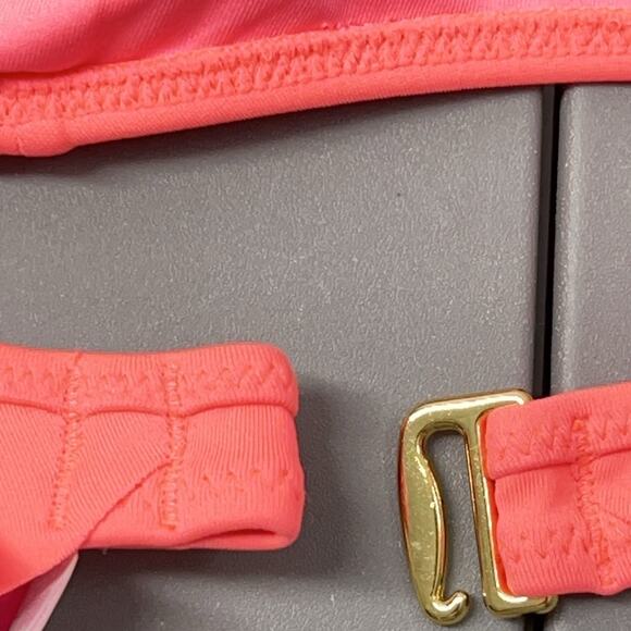 Victoria’s Secret Flounce Halter Coral Bikini Top XS Swim Removable Pads - Picture 5 of 8